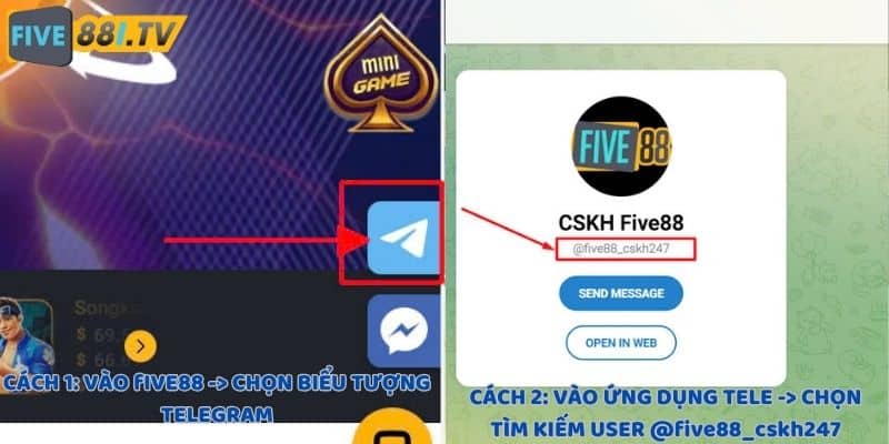 Hướng dẫn 2 cách lấy link để vào trang chủ Five88 an toàn five88-cach-lay-link-tu-telegram